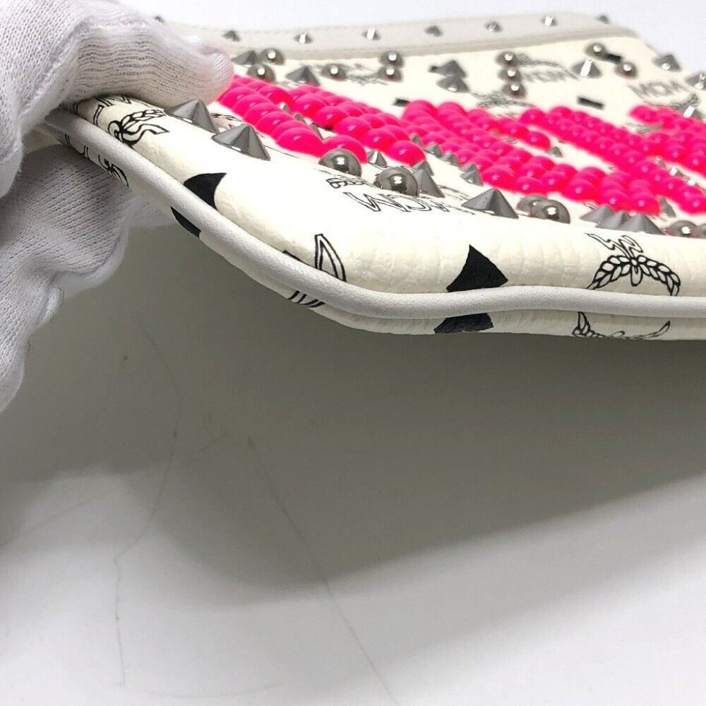 Authentic Mcm Logogram Studs Flat Pouch Clutch Ba… - image 5